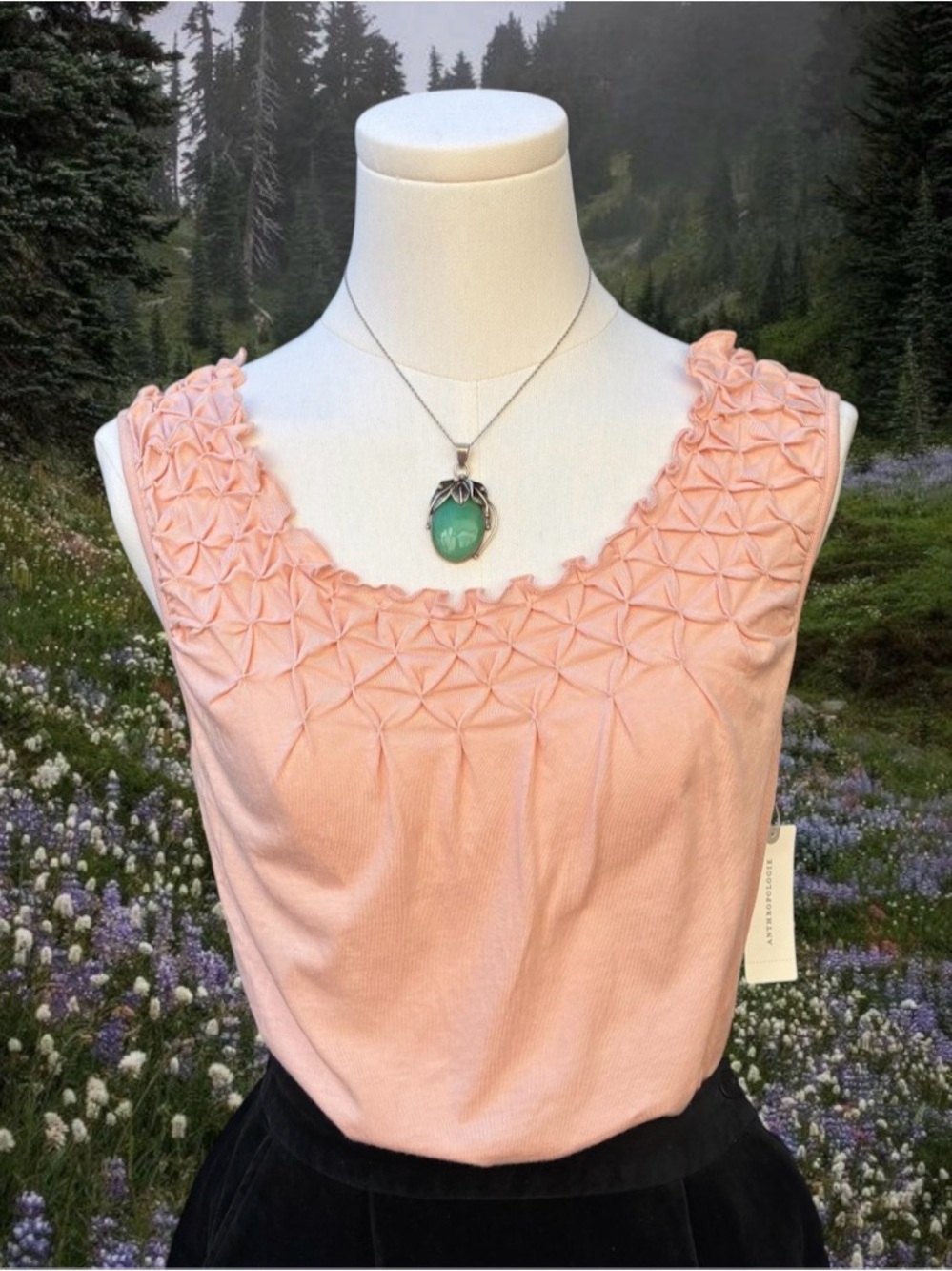 NWT Maeve by Anthropologie Pink Rose Smocked Tank Top XS